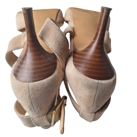 Sole Society Size 6.5B Tamra Beige Pointy Toe Suede Pump Shoes Heels - Picture 13 of 16